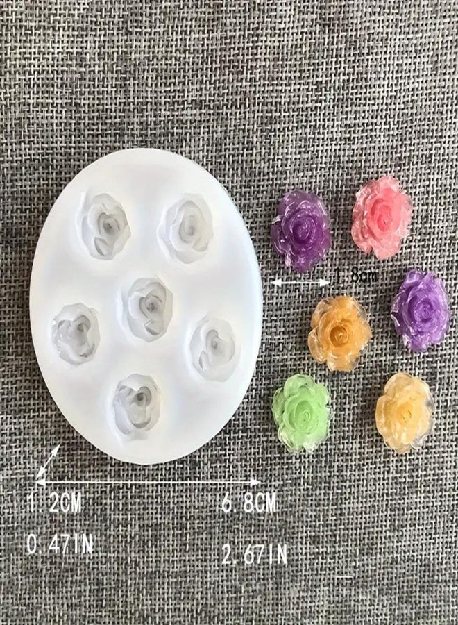Skytail 6 Cavity Rose Peony Flower Silicone Candle Mould for Chocolate Fondant Candy Cake Decoration Cupcake Topper Jelly Dessert Ice Cube Wax Soap Bath Bomb Floral Carnation Resin Craft Jewelry Mold - Image 2